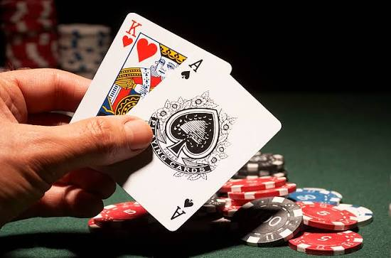 Blackjack cards and chips